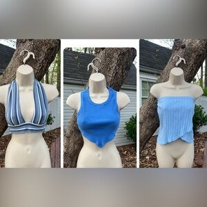 SHEIN Blue and White Women's Tops Set 1 pcs middle sold